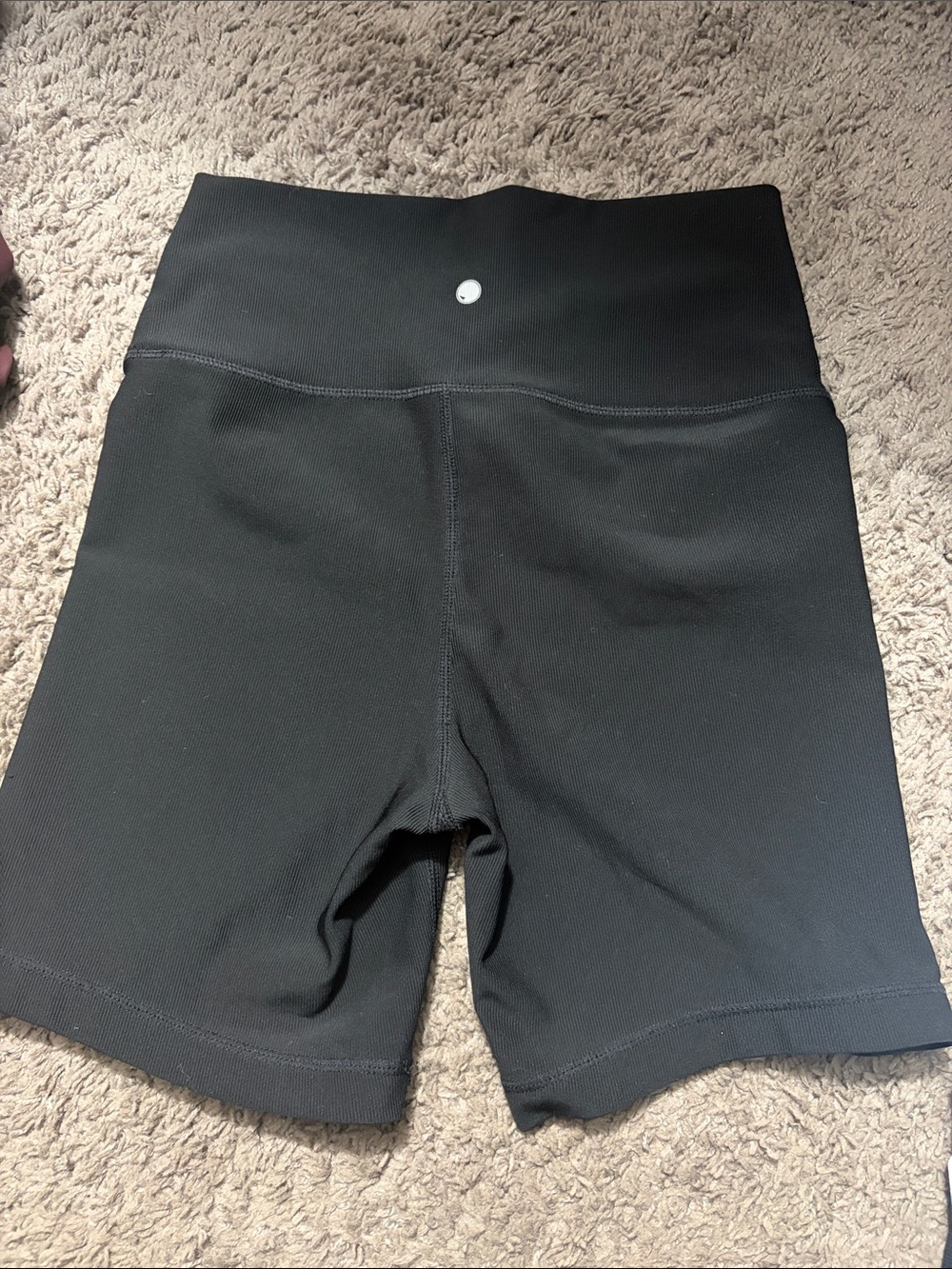 High-Rise Black Bike Shorts with Wide Waistband